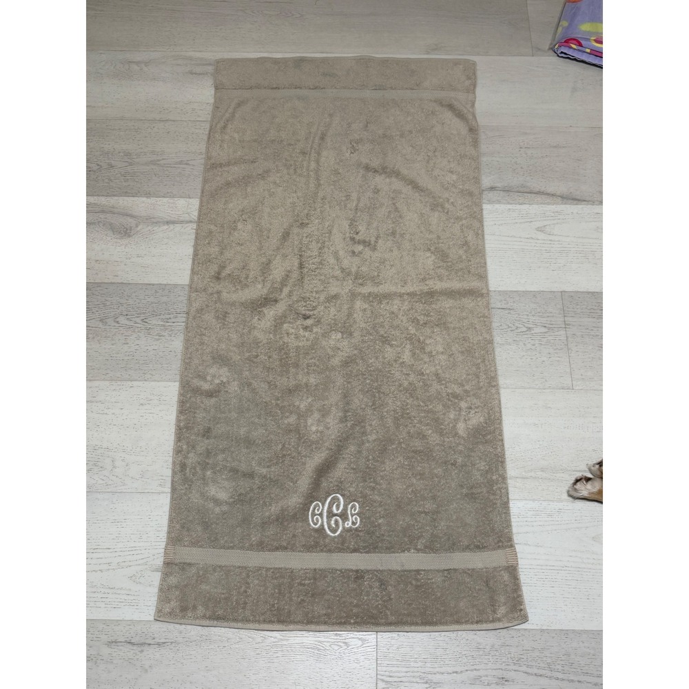 Monogrammed Lands End Coming Home Bath Towel Unisex OS Taupe